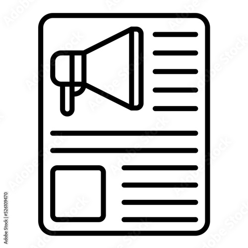 Advertorial Line Icon