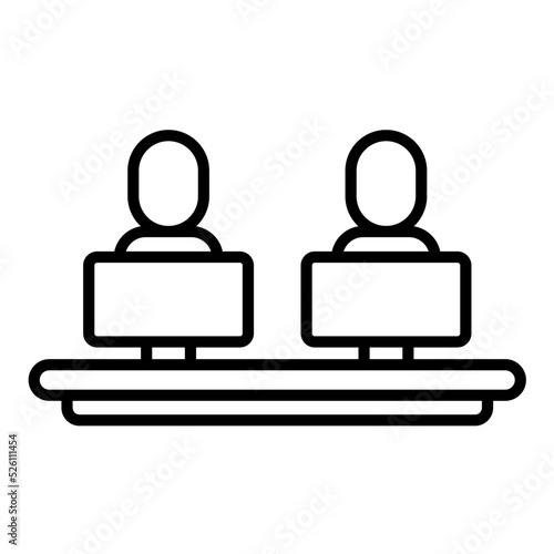 Co Work Space Line Icon
