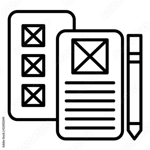 Low Fidelity Wireframe Line Icon