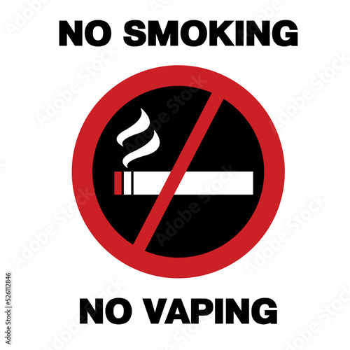 Sign NO SMOKING and VAPING on white background, illustration