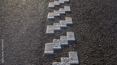 Obraz na plátně Rumble strip - a road traffic safety marking concept to prevent run-off-road col