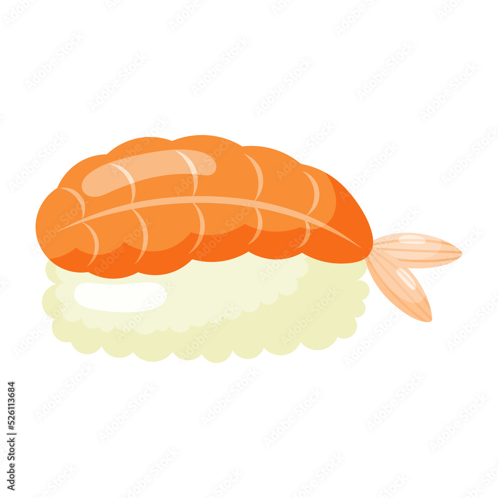 Sushi with shrimp icon. Sushi with shrimp icon.