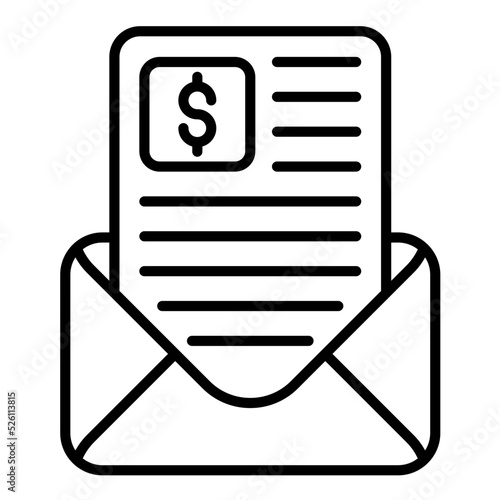 Pay Slip Line Icon