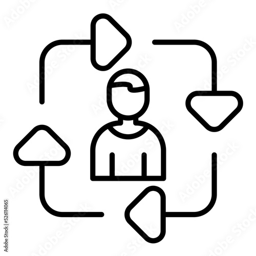 Job Rotation Line Icon