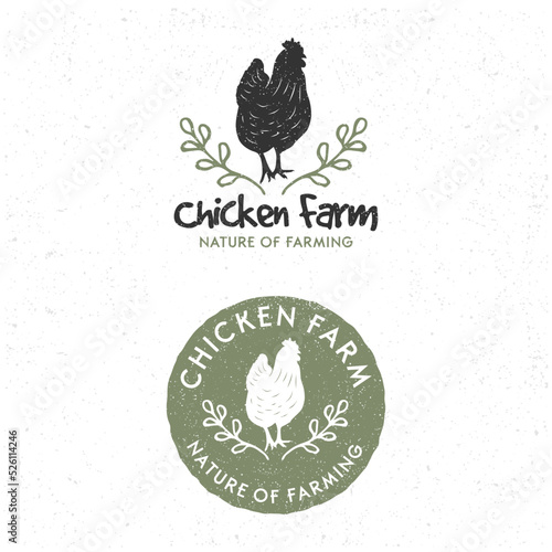 chicken silhouette vector for chicken farm logo