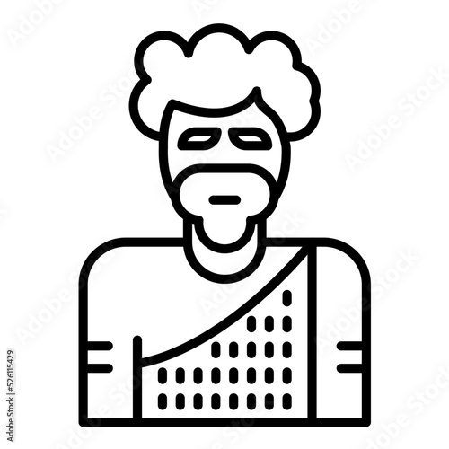 Neanderthal Man Line Icon