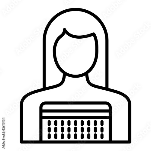 Neanderthal Woman Line Icon
