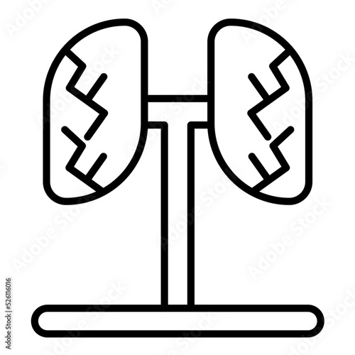 Lungs Of The World Line Icon