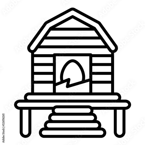 Chicken Coop Line Icon