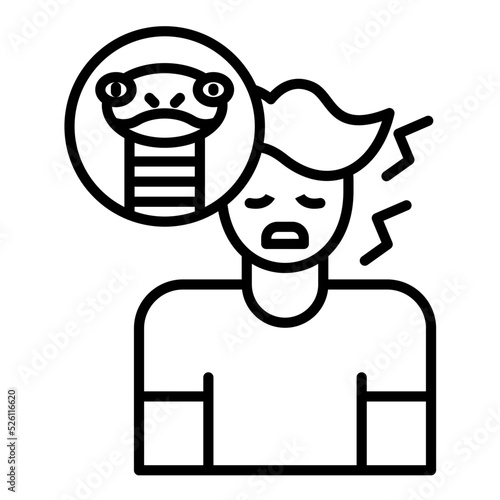 Fear Of Snakes Line Icon