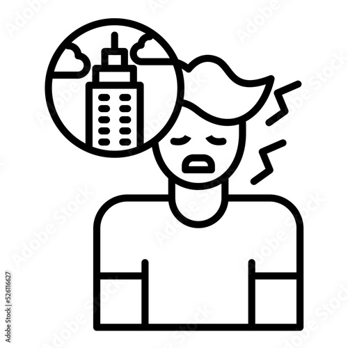 Fear Of Heights Line Icon