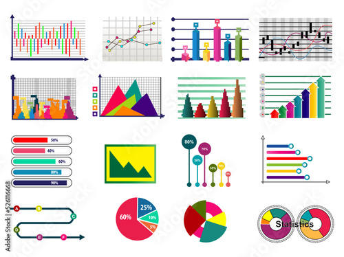 statistic diagram chart colorful. diagram chart 

graph elements vector business infographic 

diagram data template. colourful diagram and 

chart icons.
