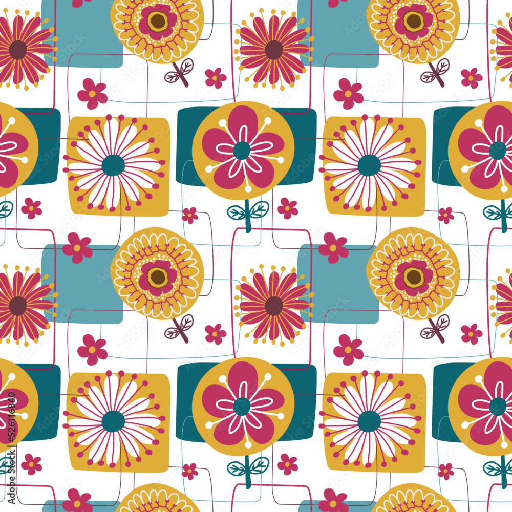floral seamless pattern in pastel colors, autumn pattern theme