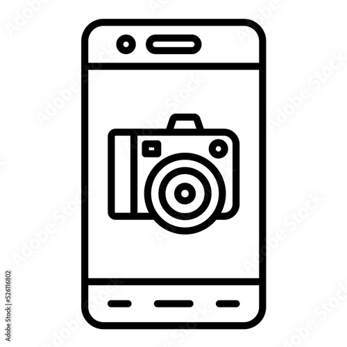 Mobile Camera Line Icon