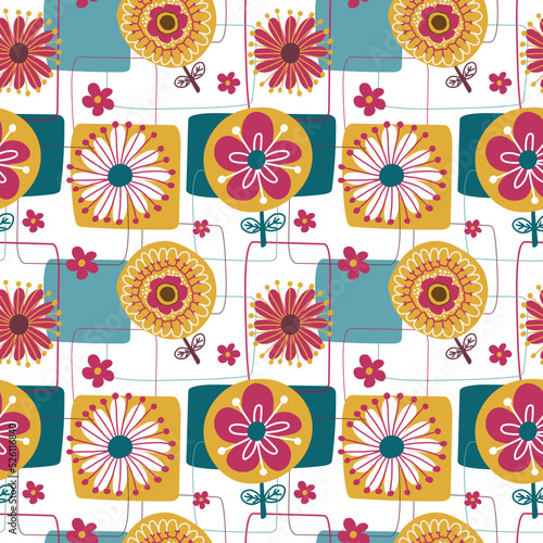 floral seamless pattern in pastel colors  autumn pattern theme