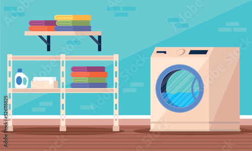 laundry room with washing machine