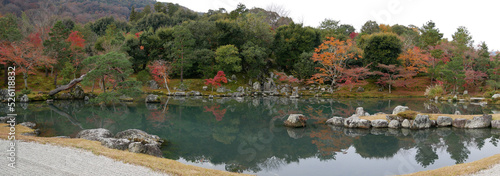 The landscape garden autumn in kyoto at japan.