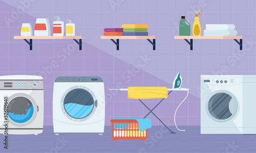 laundry room with washing machines
