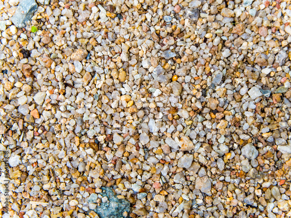 The texture of small gravel mixed with coarse sand The texture of small gravel mixed with coarse sand