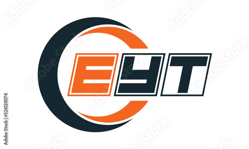 EYT three-letter circle logo design. custom font logo vector template | abstract logo | word mark logo | letter mark logo | business logo | minimalist logo | font logo | photo