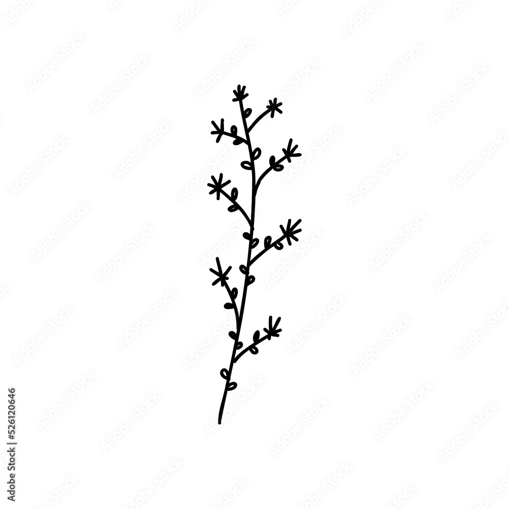 Fototapeta premium Doodle flower tattoo. Outline floral sketches. Vector hand drawn vintage flowers collection