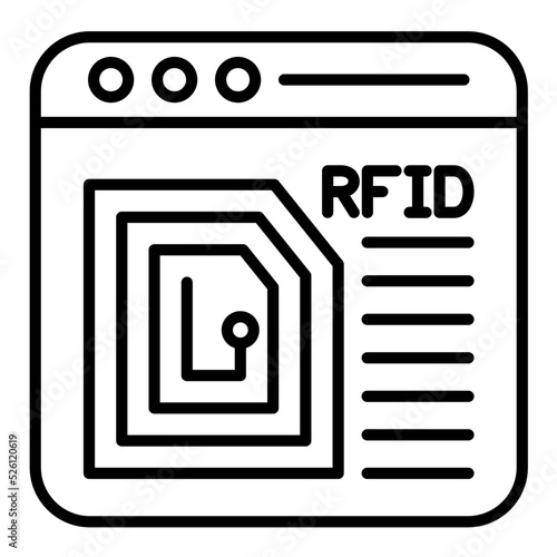 Radio Frequency Identification Line Icon