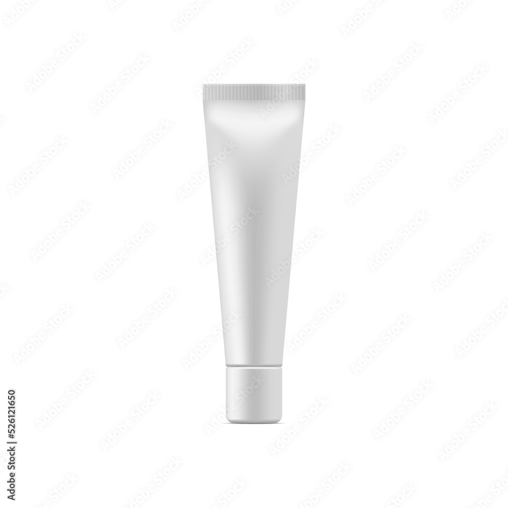 Cosmetic bottle. Empty white container. Vector 3d tube. Cosmetic bottle. Empty white container. Vector 3d tube.