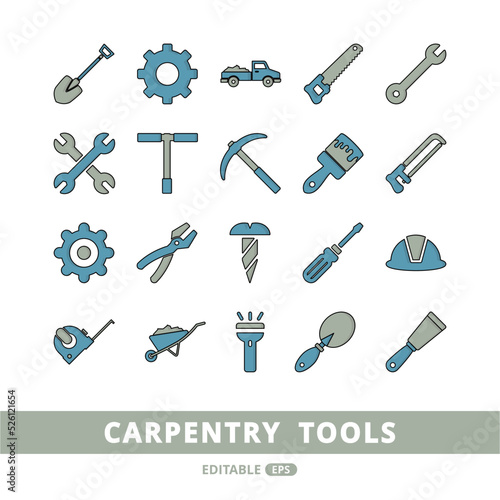 a set of carpentry tool icons.
