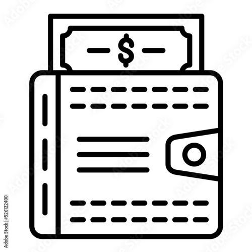 Money in Wallet Line Icon