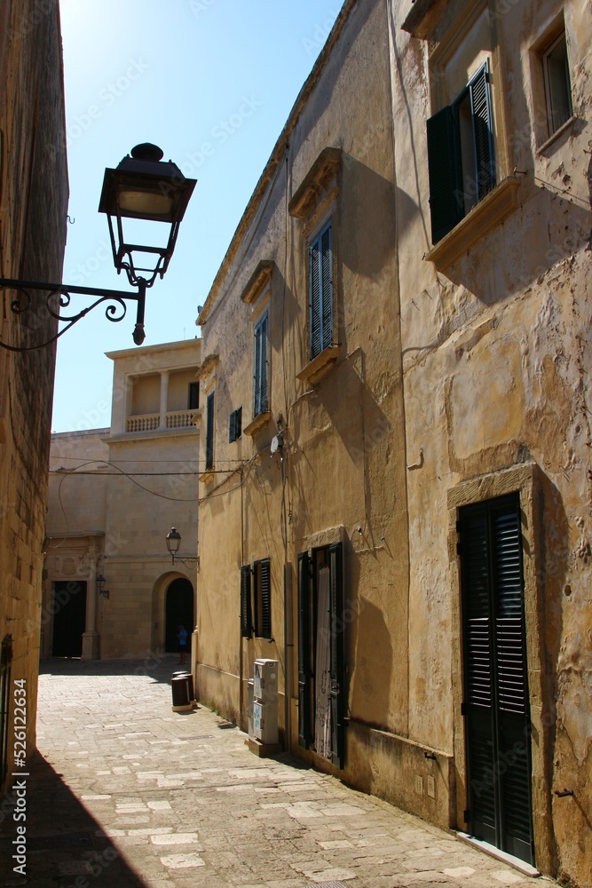 Italy, Salento: Foreshortening of beautiful village of Otranto.