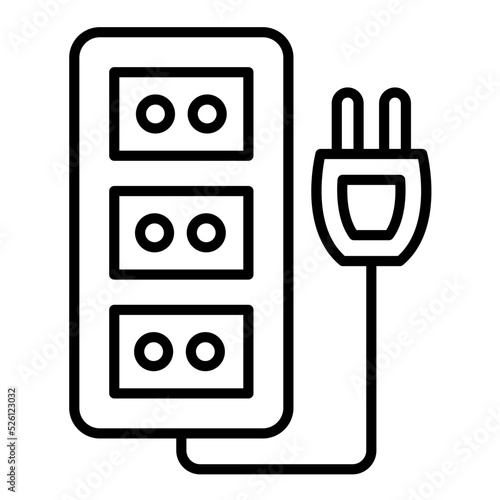 Extension Cord Line Icon