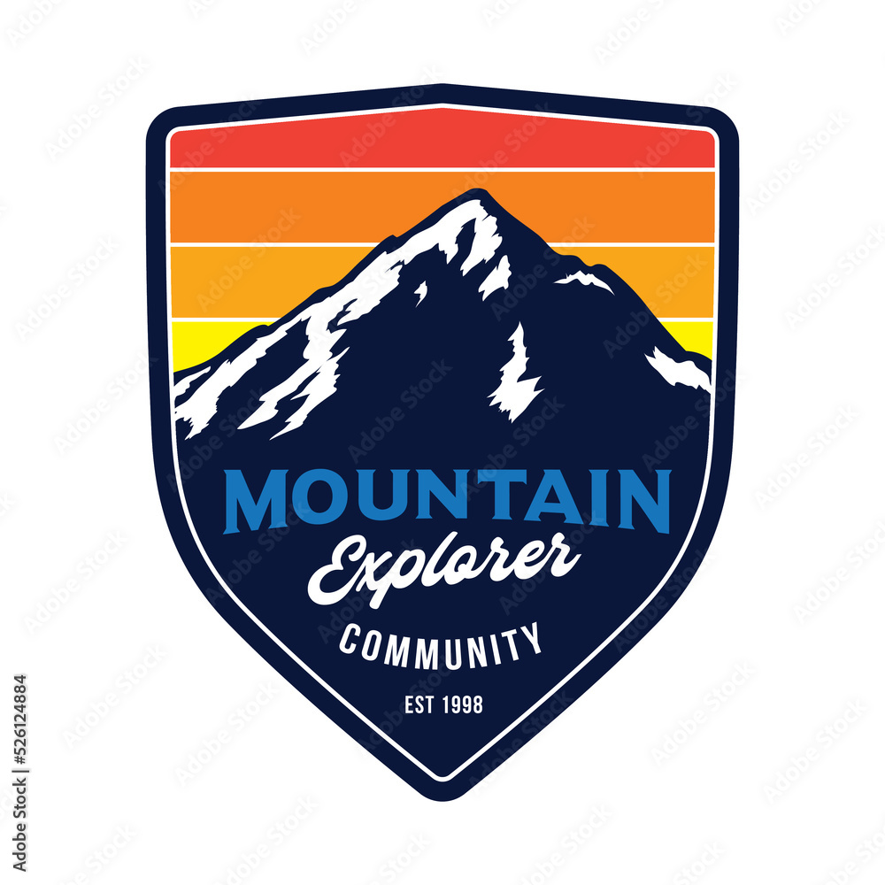 Mountain Adventure outdoor logo design, perfect for t shirt and badge design