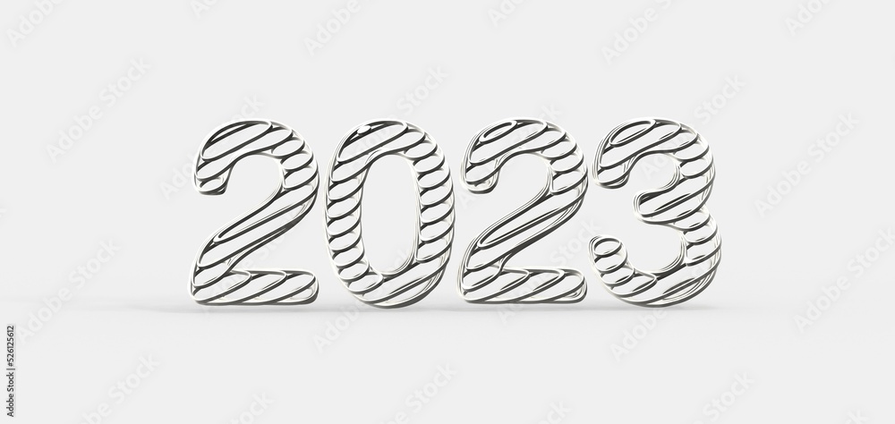 Fototapeta premium Happy New Year 2023. 3D illustration numbers isolated