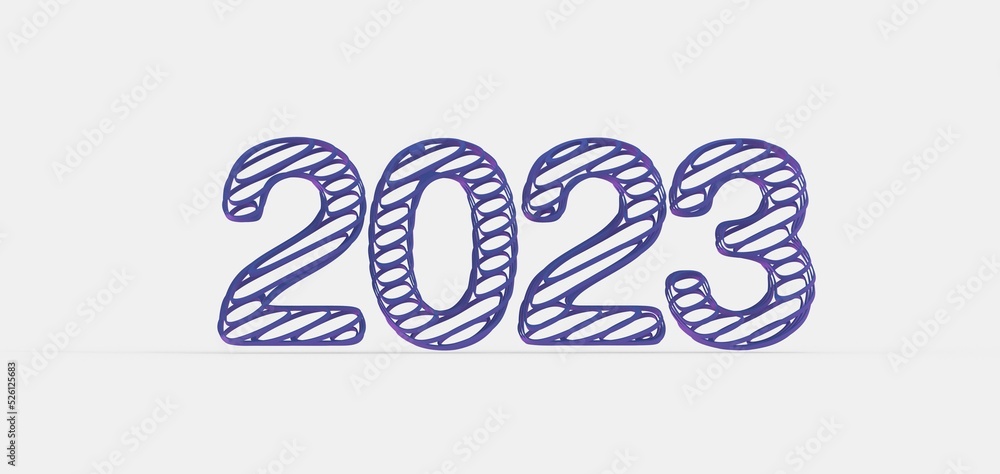 Obraz premium 2023 New year change, turn.