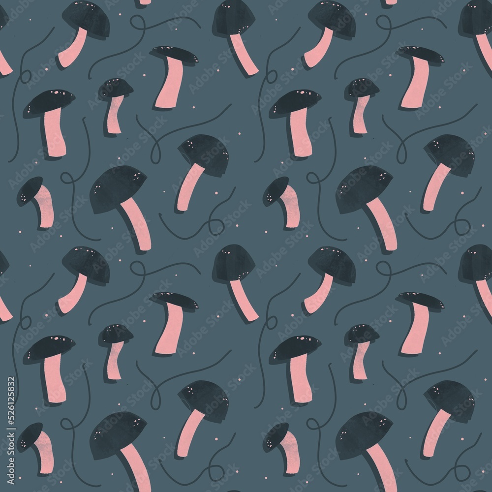 Obraz premium seamless pattern with fungi