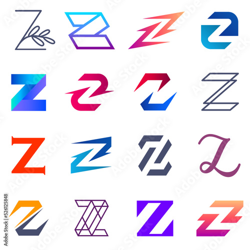 Set of vector logo design template. Z letter logo.