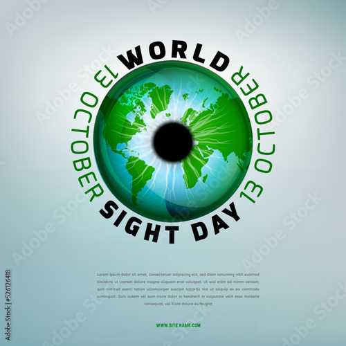 World sight day poster. Vertical vector illustration