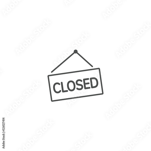 sign closed, icon vector illustration eps 10