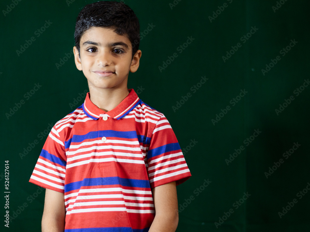 Portrait of young student boy on green background Portrait of young student boy on green background