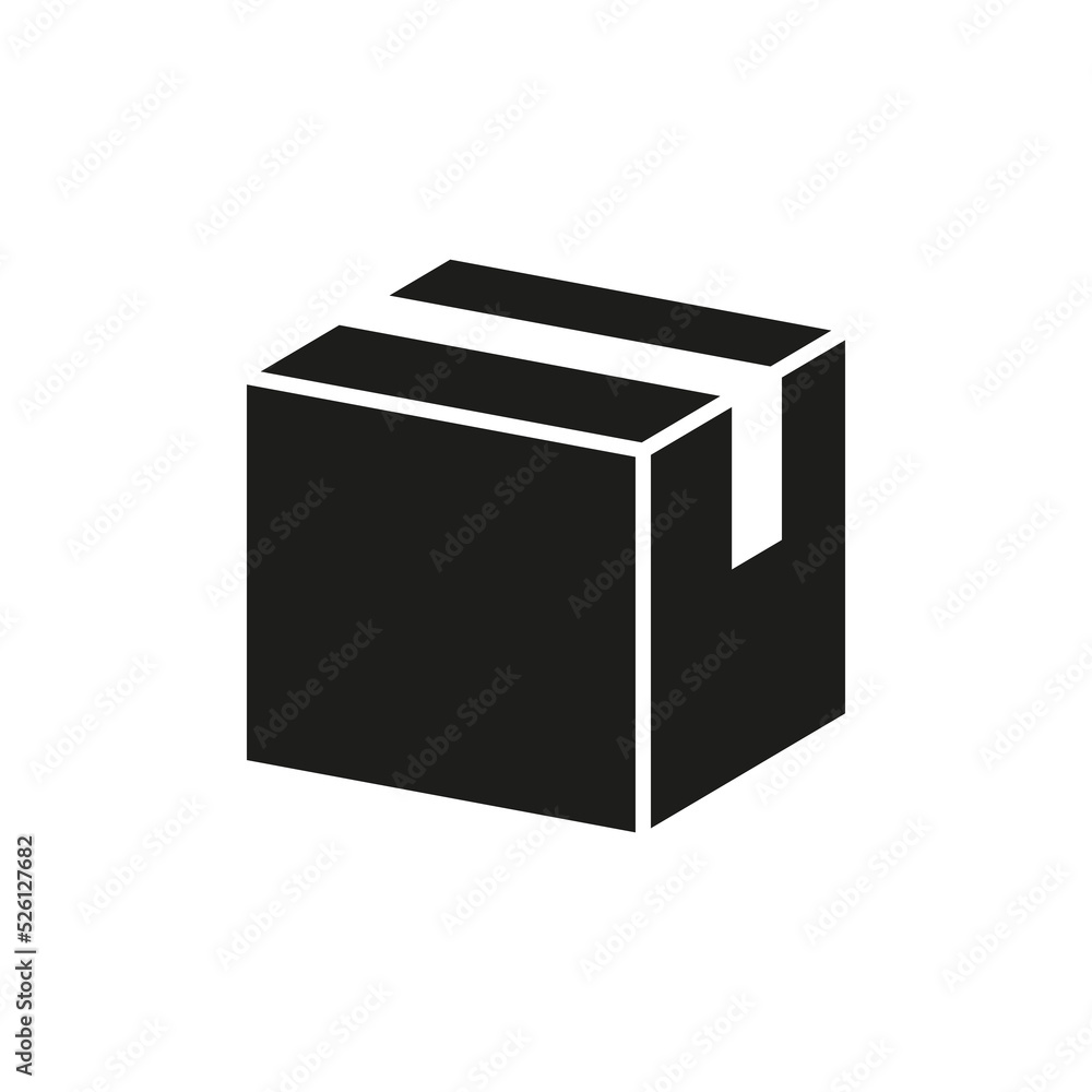 Cardboard closed box icon. Vector. Flat design. Cardboard closed box icon. Vector. Flat design.
