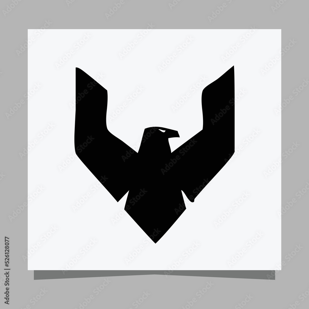 Vector illustration of a black eagle on white paper which is perfect