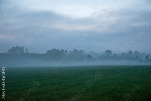morning landscape in fog