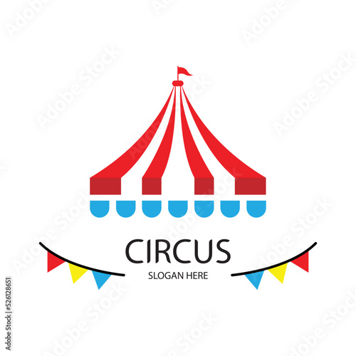 circus tent logo design template vector illustration on white background	