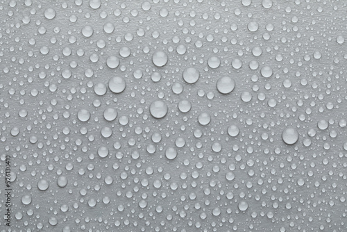 Wallpaper Mural Water drops on grey background, top view Torontodigital.ca