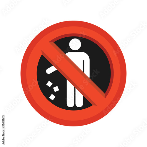 No Littering symbol sign vector