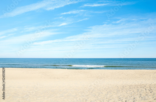 Fototapeta Naklejka Na Ścianę i Meble -  Picturesque view of sandy beach near sea