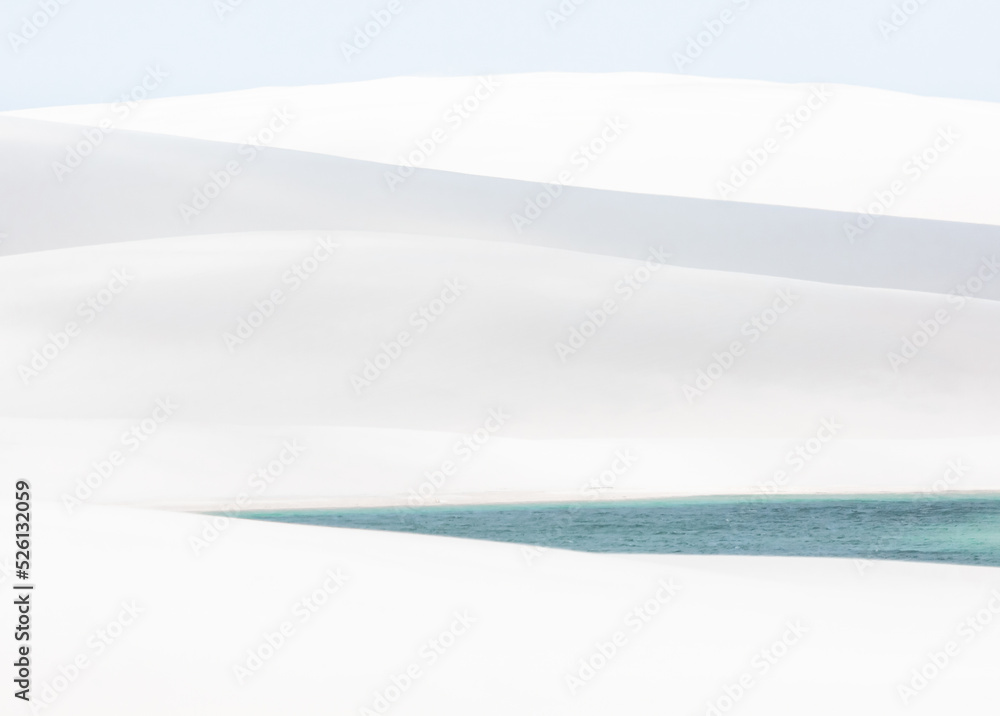Fototapeta premium white sand dunes of Lencois Maranhenses with blue water pools