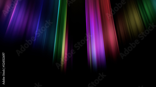 Aurora Borealis sky rainbow space night 3D illustration.