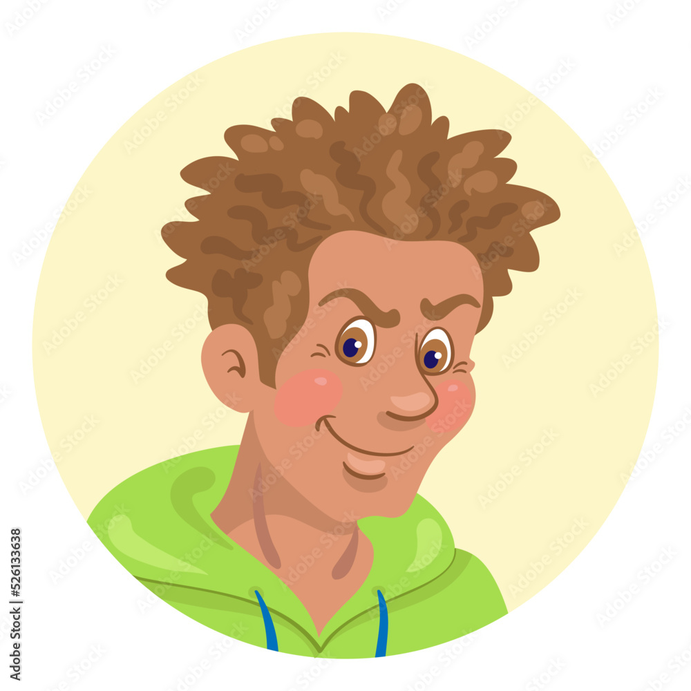 Portrait of a young African American man. Avatar icon in cartoon style. Isolated on white background. Vector illustration Portrait of a young African American man. Avatar icon in cartoon style. Isolated on white background. Vector illustration