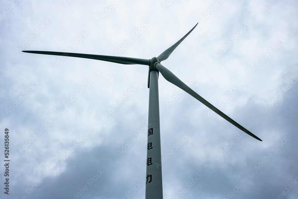 wind turbine on field